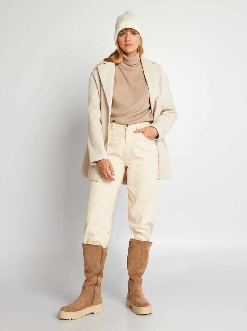 Manteau mi-long Beige - Kiabi