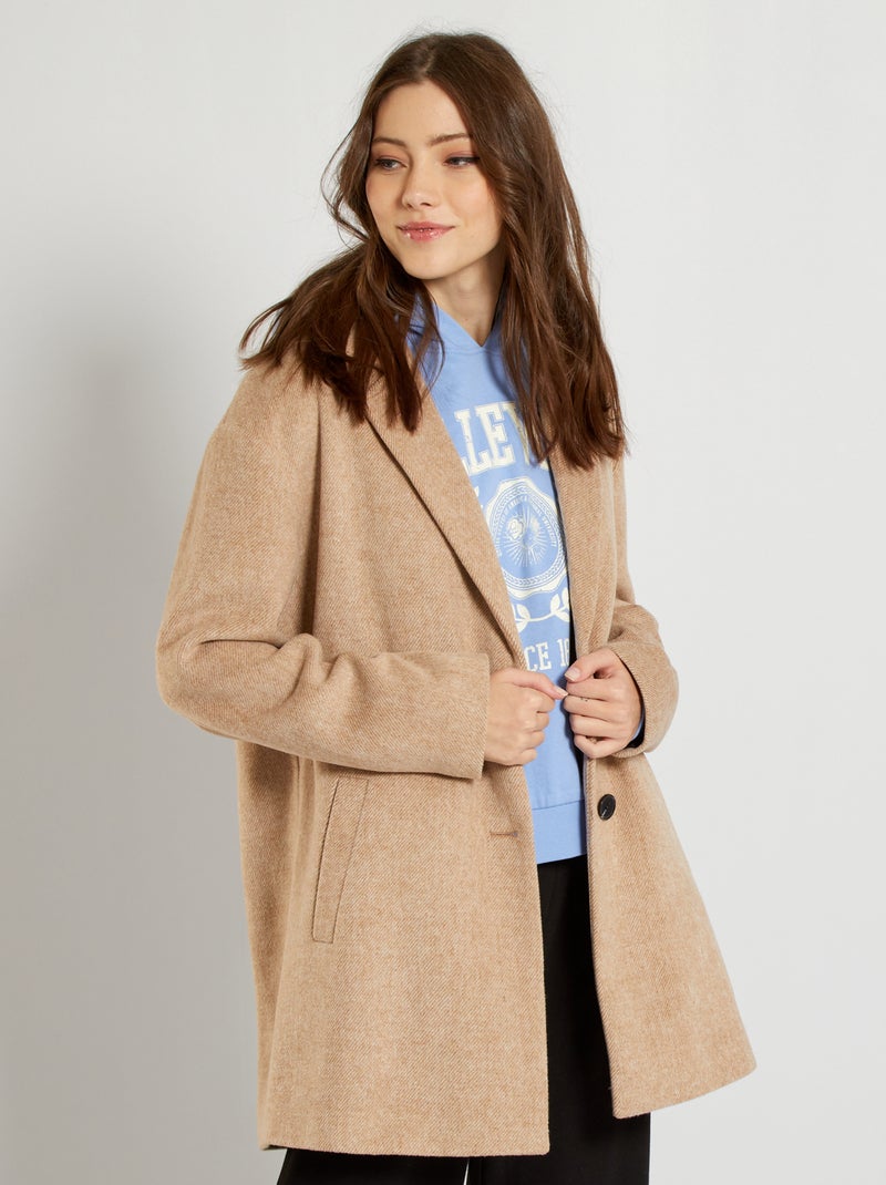 Manteau mi-long beige - Kiabi