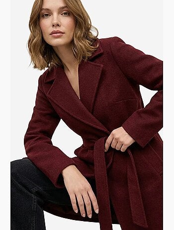 Manteau mi-long ceinturé à col veste bdart