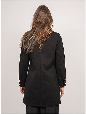 Manteau mi-long col tailleur boutons dorés ultema
