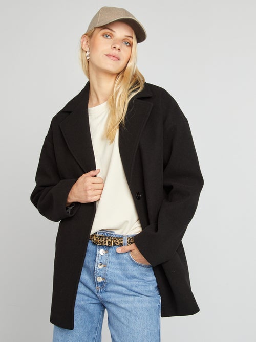 Manteau mi-long effet laine - Kiabi