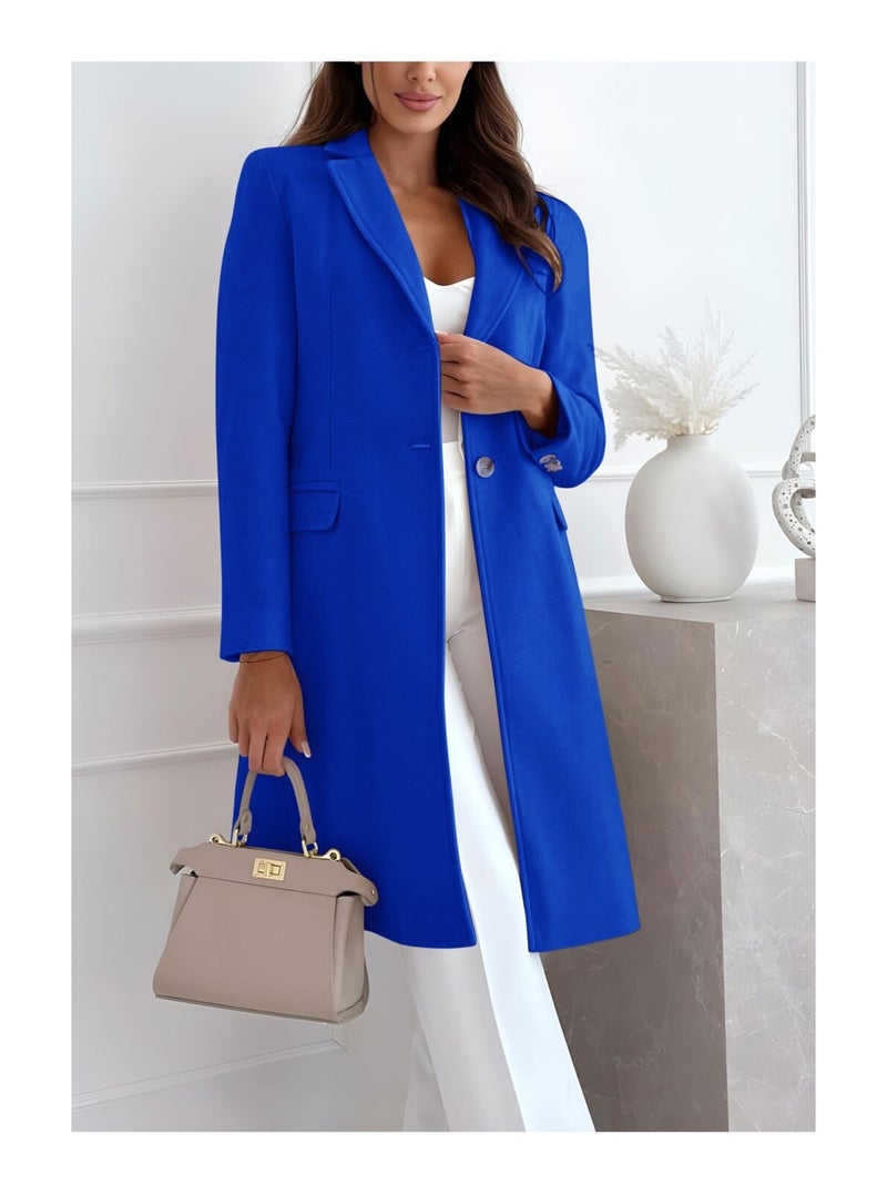 Manteau Mi Long Kebello Bleu - Kiabi