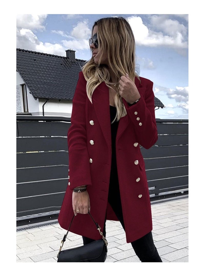 Manteau Mi Long Kebello Bordeaux - Kiabi