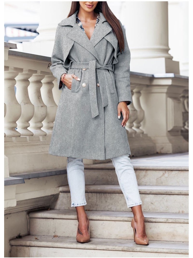 Manteau Mi Long Kebello Gris - Kiabi