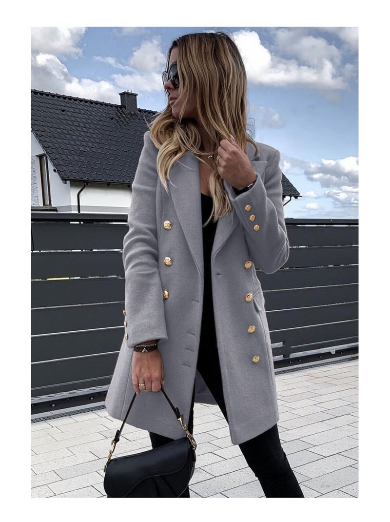 Manteau Mi Long Kebello Gris - Kiabi