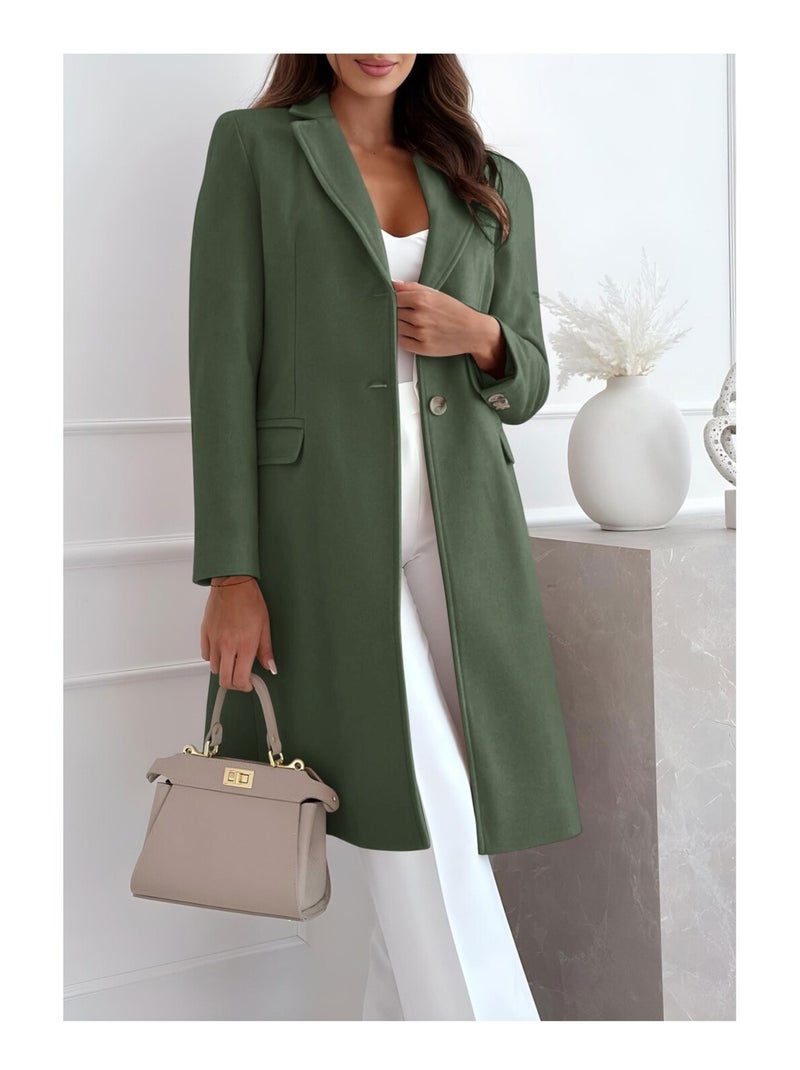 Manteau Mi Long Kebello Kaki - Kiabi