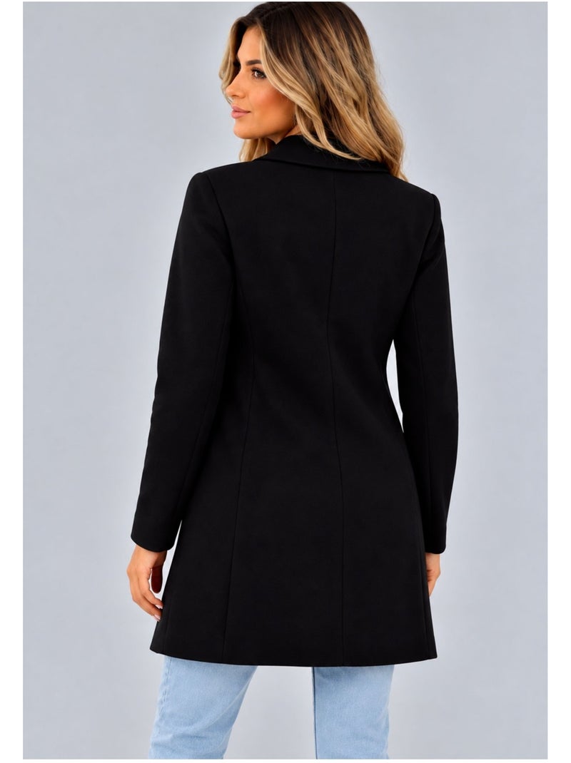 Manteau mi long kebello Noir Noir - Kiabi