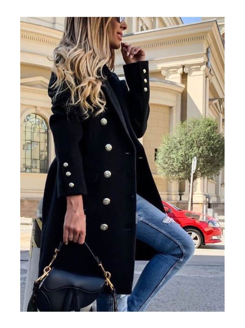 Manteau Mi Long Kebello Noir Noir - Kiabi