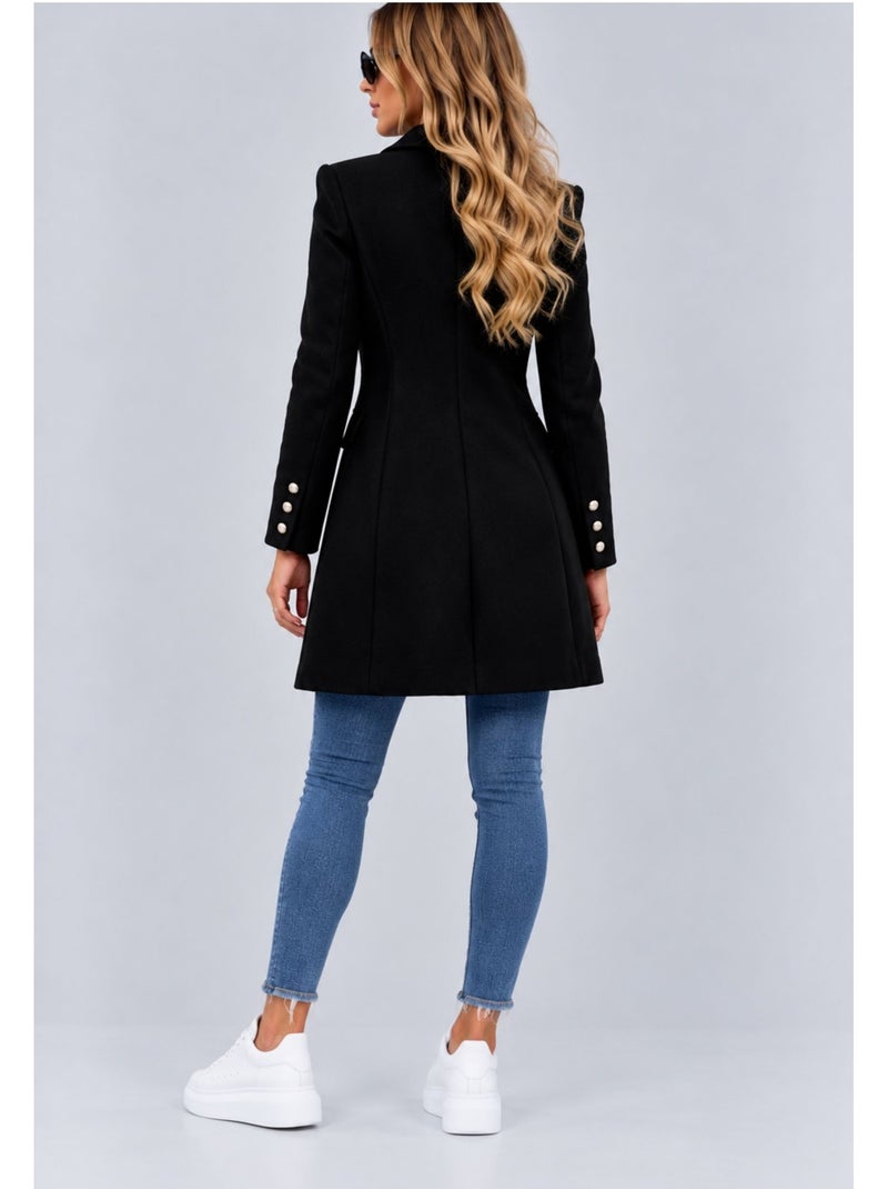 Manteau mi long kebello Noir Noir - Kiabi