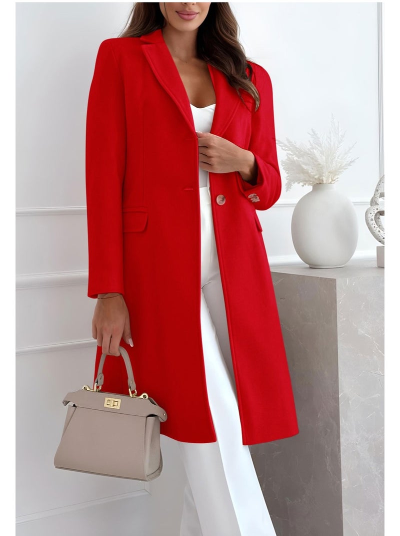 Manteau Mi Long Kebello Rouge - Kiabi