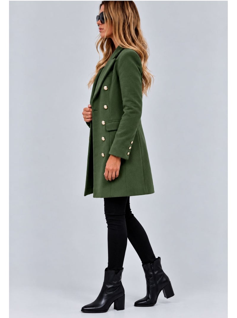 Manteau mi long kebello Vert - Kiabi