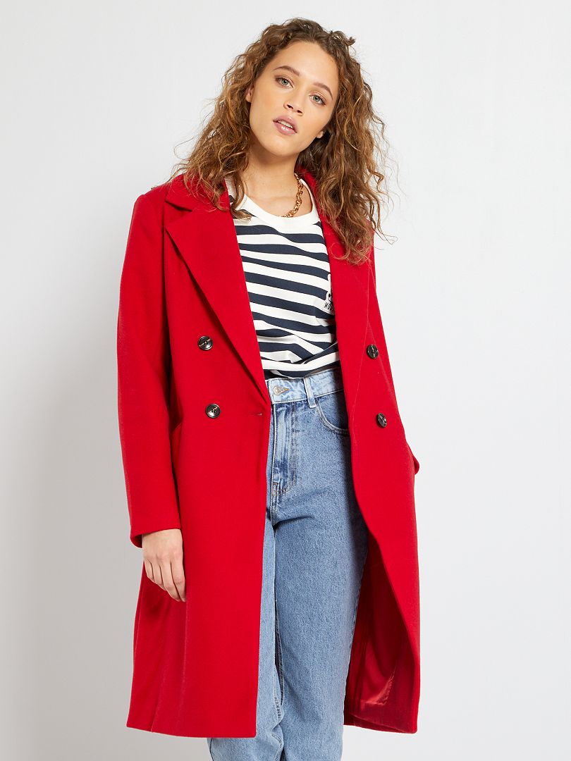 manteau rouge court femme