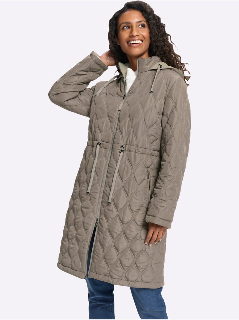 Manteau modèle réversible - taille standard - helline Gris taupe - Kiabi