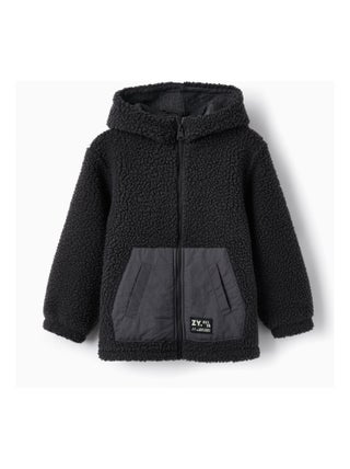 Manteau noir à capuche pour garçon NORTHERN CALLING