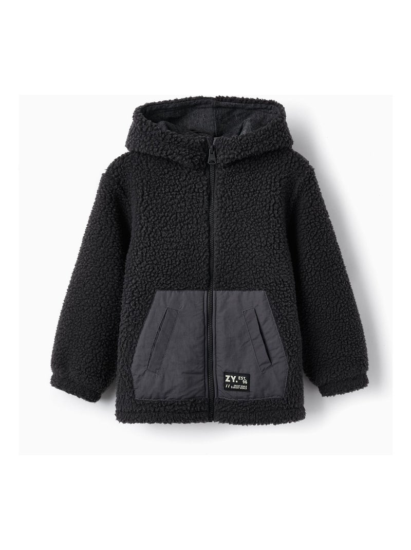 Manteau noir à capuche pour garçon NORTHERN CALLING Gris foncé - Kiabi