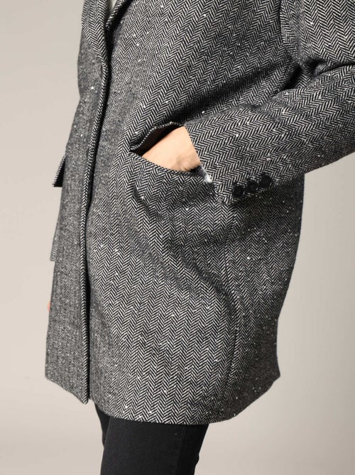 Manteau oversize à motif chevrons 'Deeluxe' - Kiabi