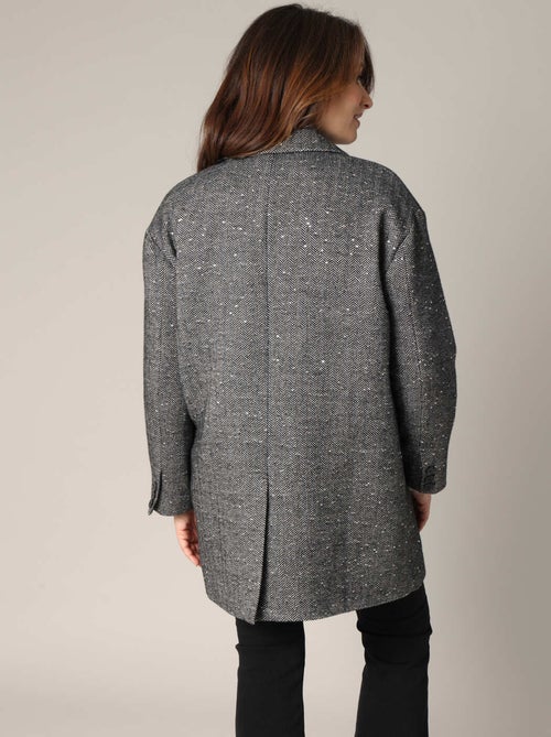 Manteau oversize à motif chevrons 'Deeluxe' - Kiabi