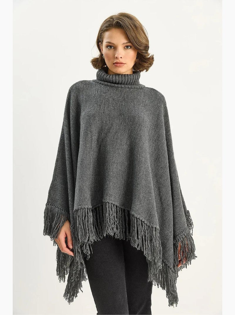 Manteau oversize croisé texturé lucci Gris Noir - Kiabi