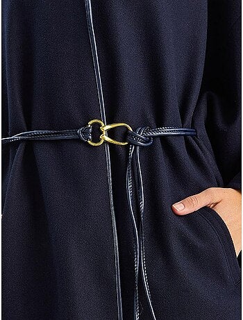 Manteau oversize en laine mélangée texturée à col veste lucci