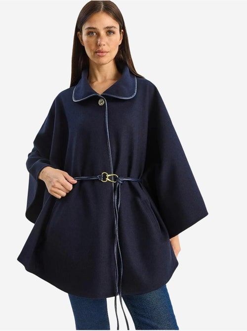 Manteau oversize en laine mélangée texturée à col veste lucci - Kiabi