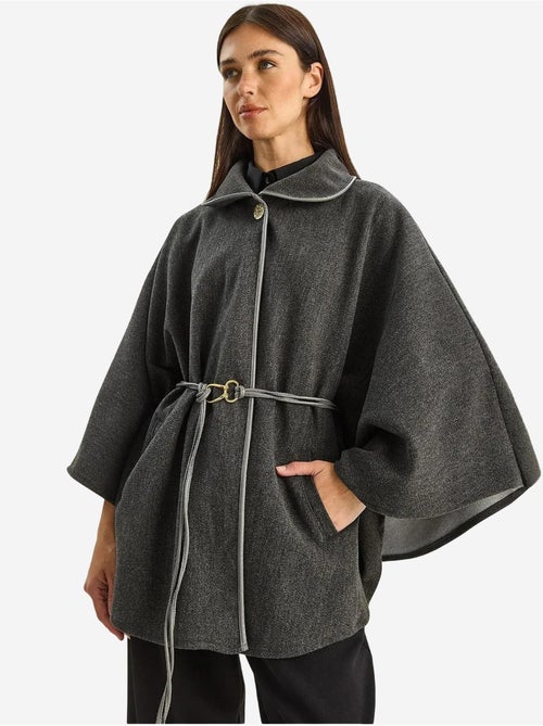 Manteau oversize en laine mélangée texturée à col veste lucci - Kiabi Manteau oversize en laine mélangée texturée à col veste lucci - Kiabi