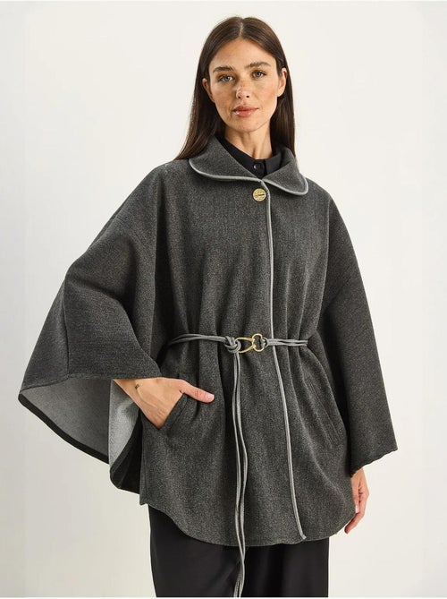Manteau oversize en laine mélangée texturée à col veste lucci - Kiabi Manteau oversize en laine mélangée texturée à col veste lucci - Kiabi