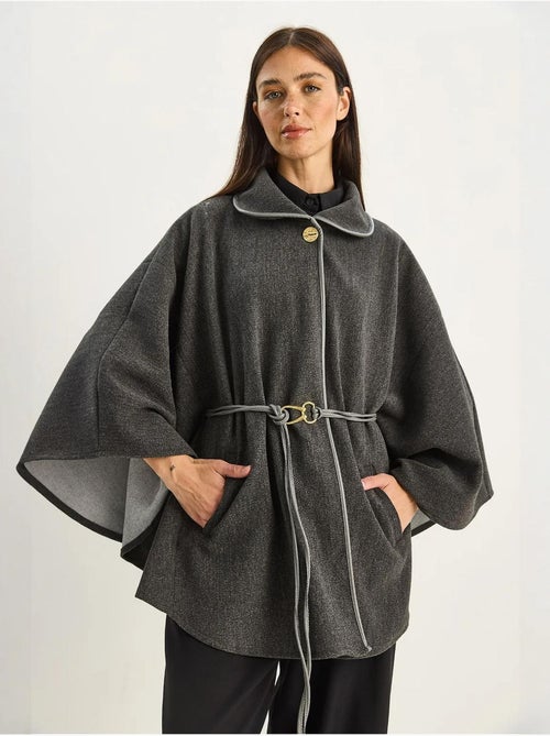 Manteau oversize en laine mélangée texturée à col veste lucci - Kiabi Manteau oversize en laine mélangée texturée à col veste lucci - Kiabi