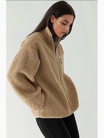 Manteau oversize en peluche avec col zippé hiccup