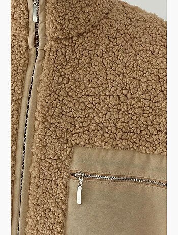 Manteau oversize en peluche avec col zippé hiccup