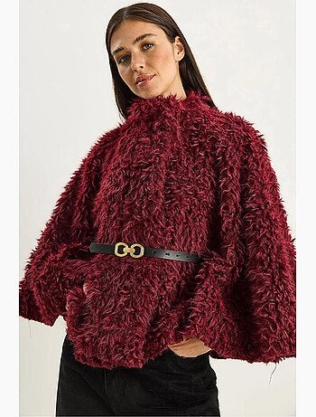 Manteau oversize texturé avec col veste lucci