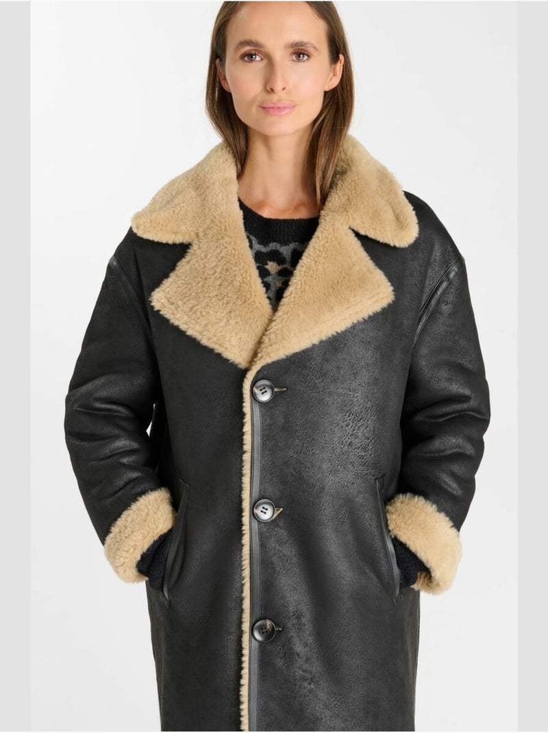 Manteau oxana 'le temps des cerises' Noir - Kiabi