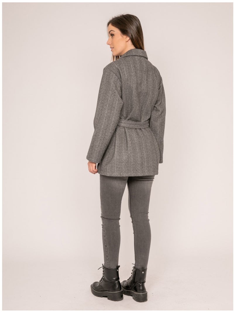 Manteau pardessus ceinturé ULRICK Gris - Kiabi