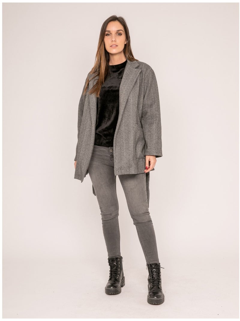 Manteau pardessus ceinturé ULRICK Gris - Kiabi