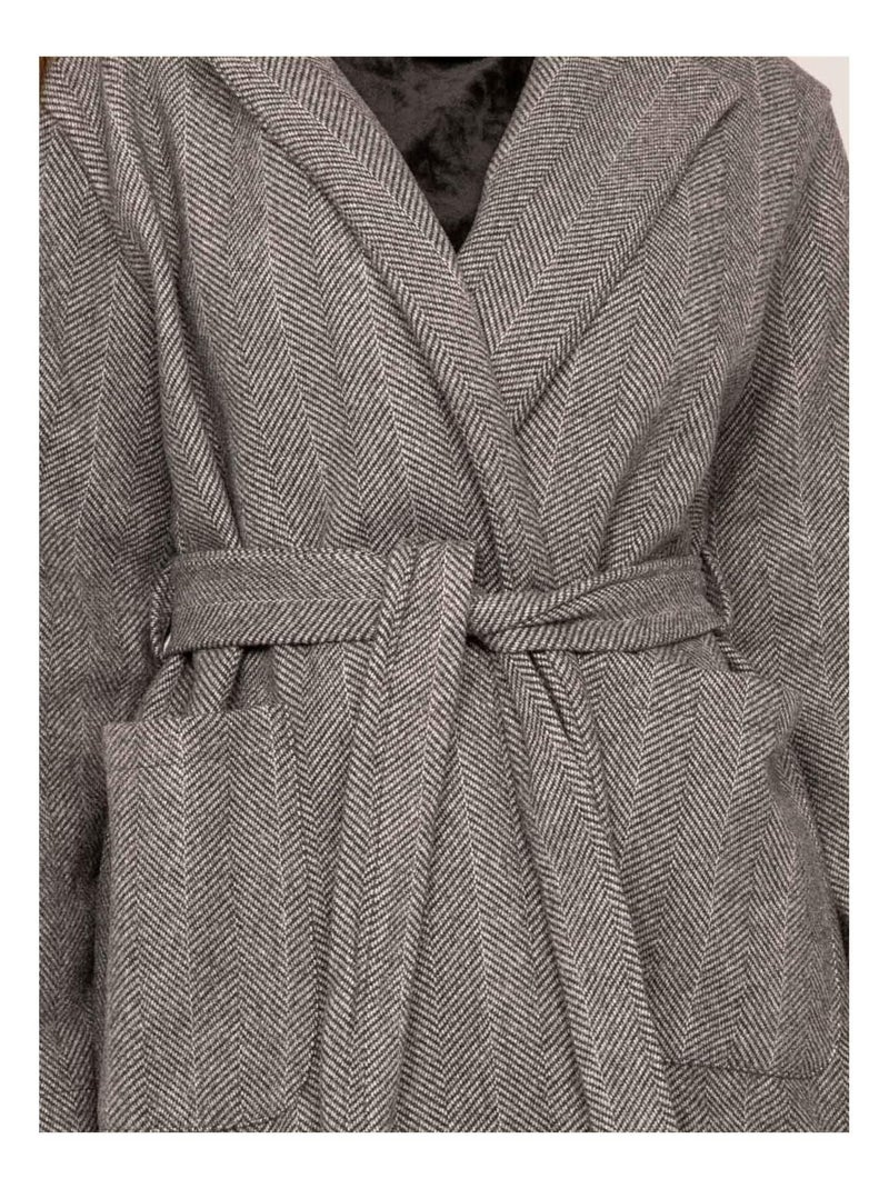 Manteau pardessus ceinturé ULRICK Gris - Kiabi