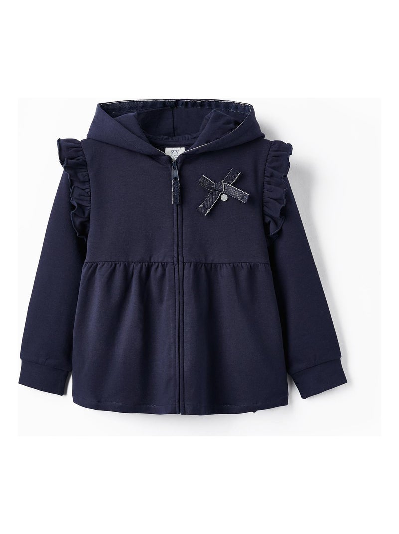 Manteau Peplum avec Capuche pour Fille   ROYALS OFF DUTY Bleu foncé - Kiabi