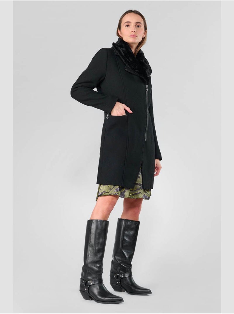 Manteau philine 'le temps des cerises' Noir - Kiabi