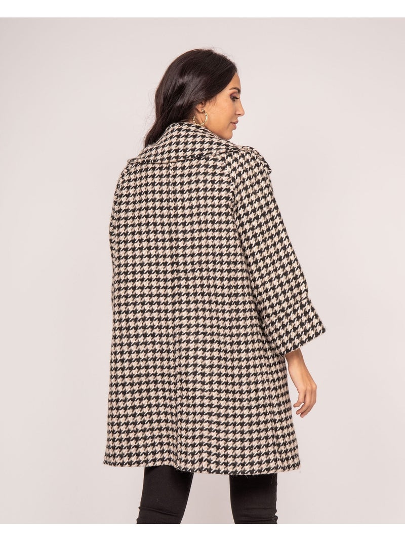 Manteau pied-de-poule UMAC Beige - Kiabi