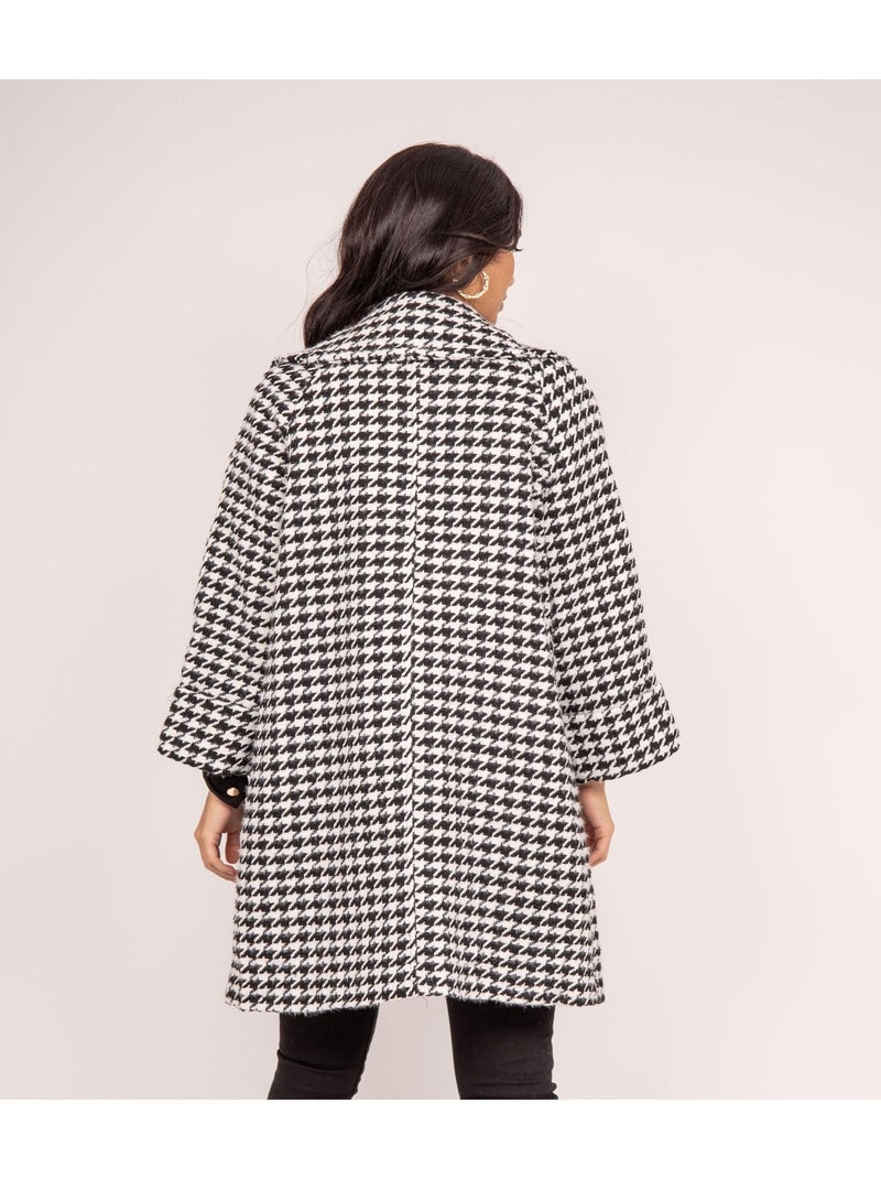 Manteau pied-de-poule UMAC Noir - Kiabi