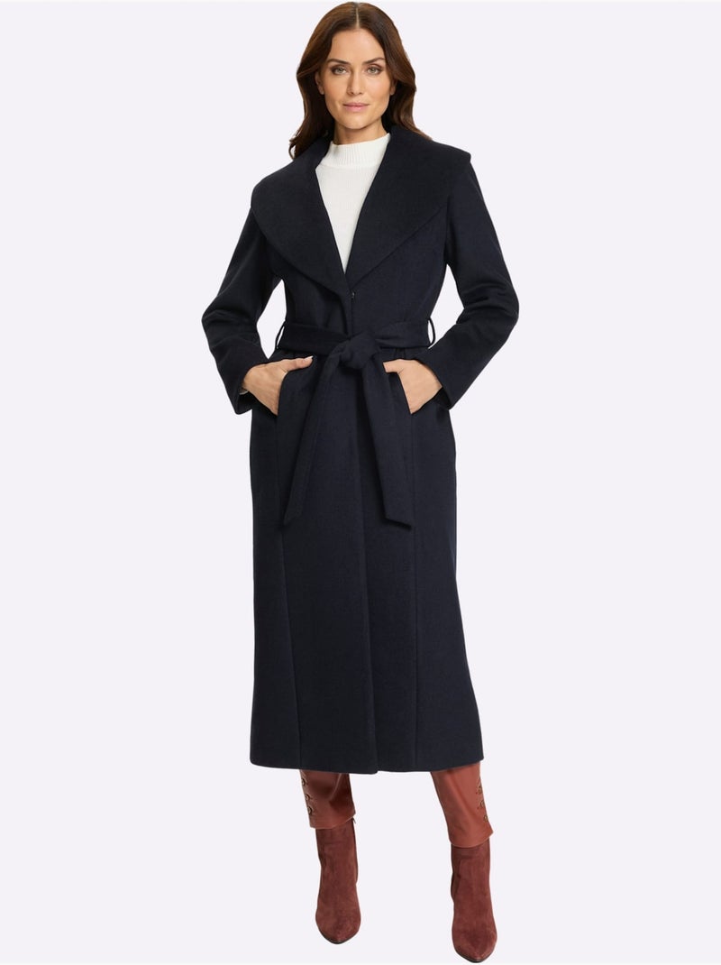 Manteau qualité flanelle ultra-douce - taille standard - helline Bleu marine - Kiabi