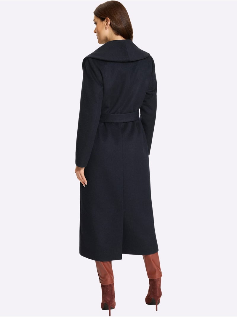 Manteau qualité flanelle ultra-douce - taille standard - helline Bleu marine - Kiabi