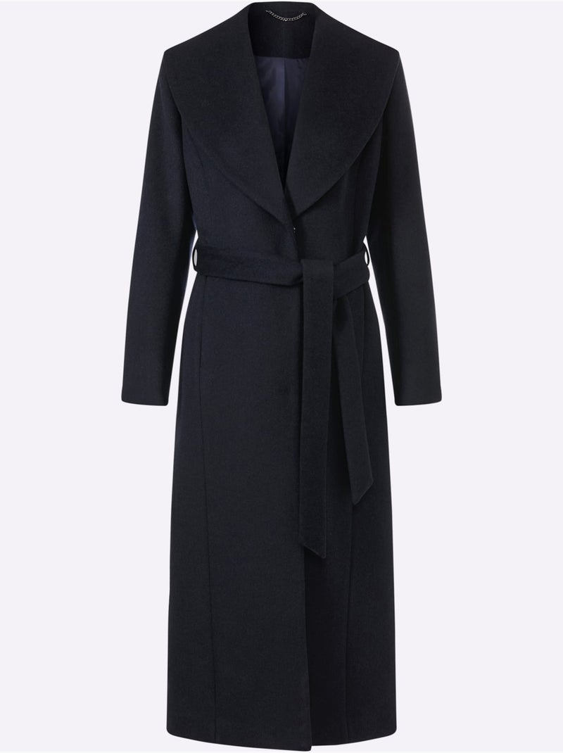 Manteau qualité flanelle ultra-douce - taille standard - helline Bleu marine - Kiabi