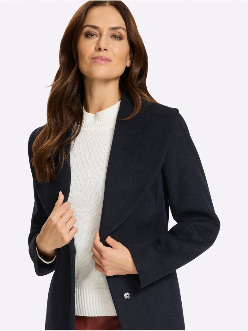 Manteau qualité flanelle ultra-douce - taille standard - helline Bleu marine - Kiabi