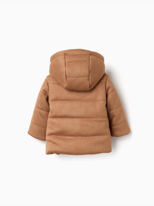 Manteau rembourré à capuche et doublure en peluche douce - Kiabi