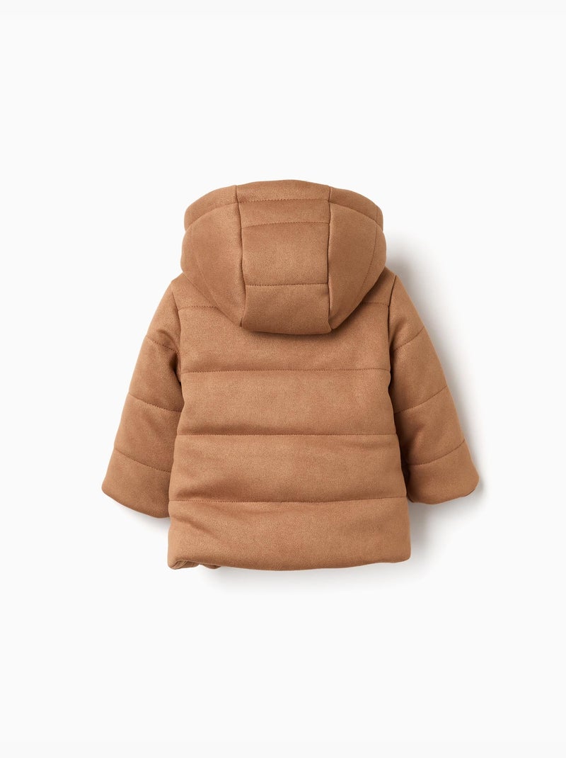 Manteau rembourré à capuche et doublure en peluche douce Beige - Kiabi