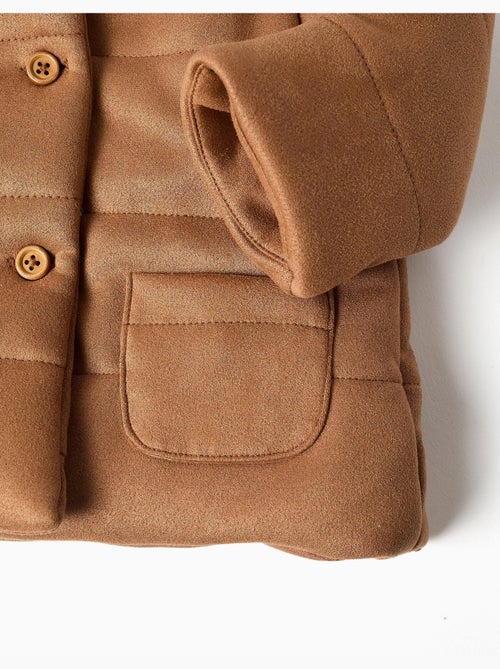 Manteau rembourré à capuche et doublure en peluche douce - Kiabi