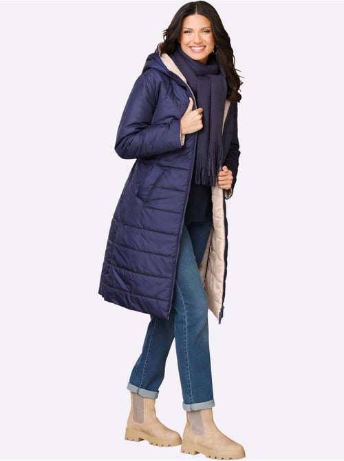 Manteau réversible à capuche avec poches et fentes réglables - Taille standard - Moda Vilona - Kiabi Manteau réversible à capuche avec poches et fentes réglables - Taille standard - Moda Vilona - Kiabi