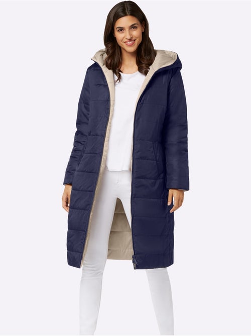 Manteau réversible à capuche avec poches et fentes réglables - Taille standard - Moda Vilona - Kiabi Manteau réversible à capuche avec poches et fentes réglables - Taille standard - Moda Vilona - Kiabi
