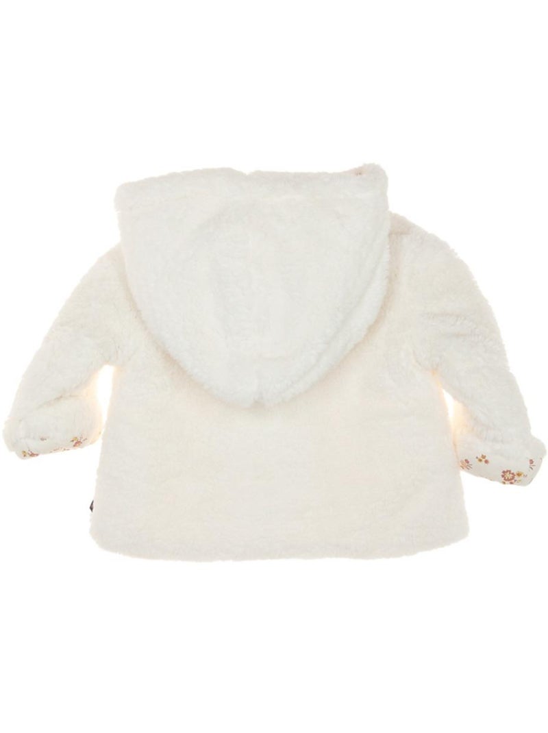 Manteau Sherpa Doux Fille Blanc - Kiabi