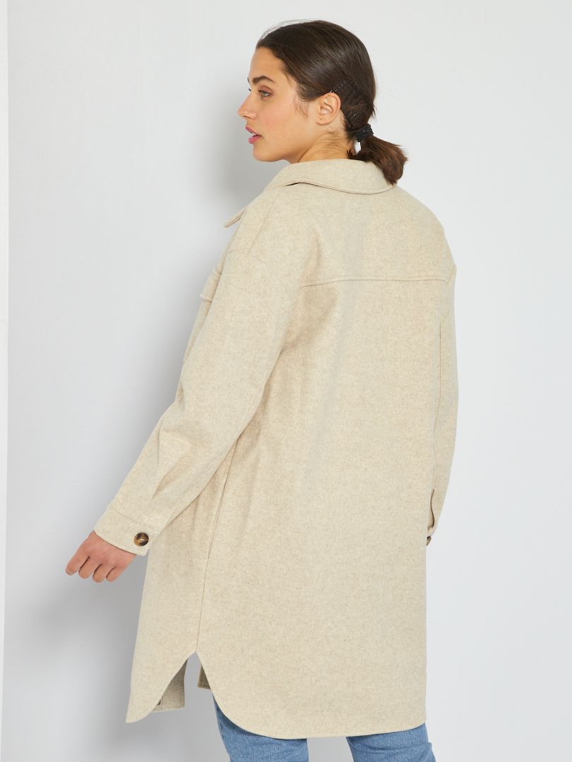 cuddle club beige long sleeve sweater coat