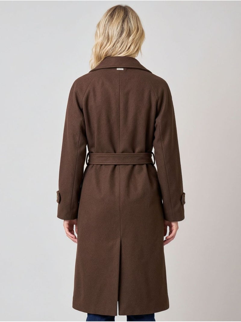 Manteau style trench long femme 'deeluxe' Marron - Kiabi